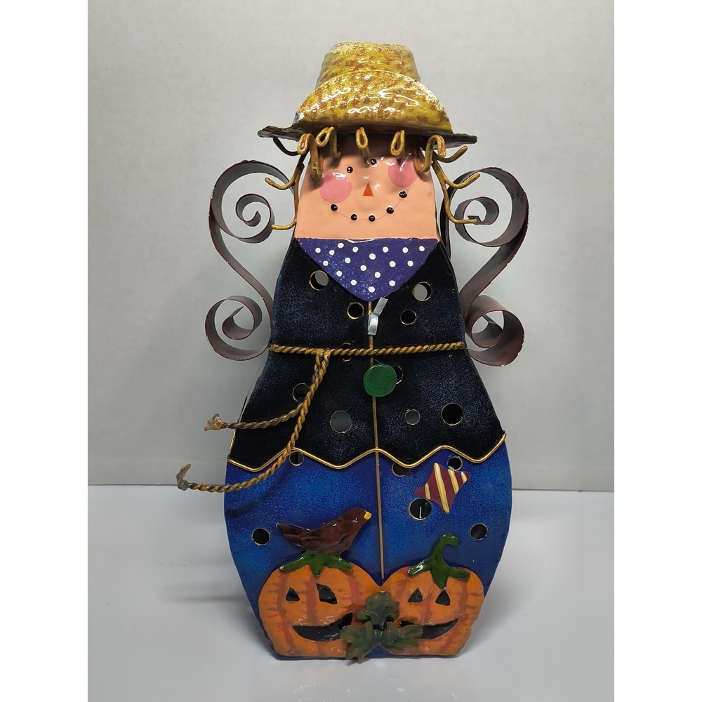Metal Scarecrow Tea Light Candle Holder Lantern Fall Autumn Halloween Decor
